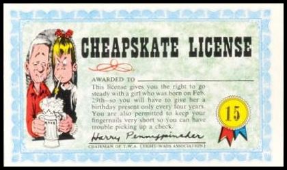 15 Cheapskate License